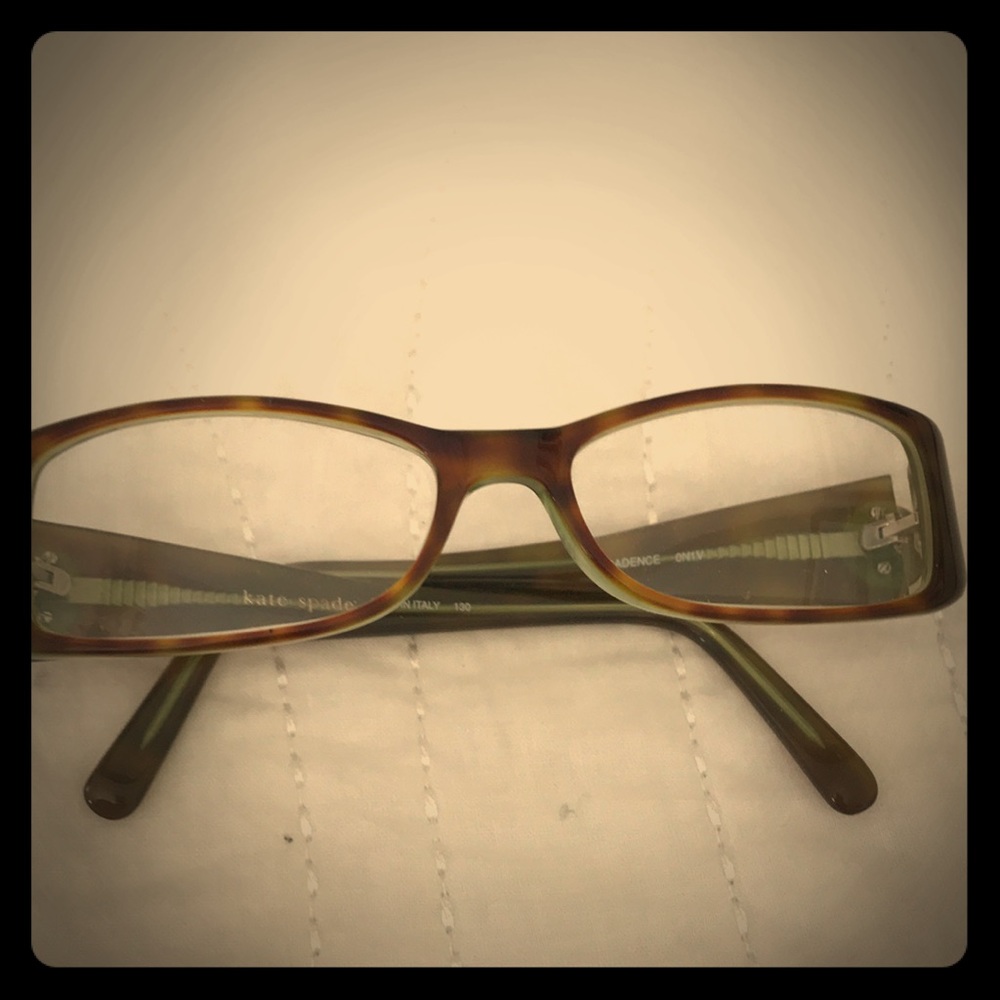 Kate Spade frame, tortoise/light green